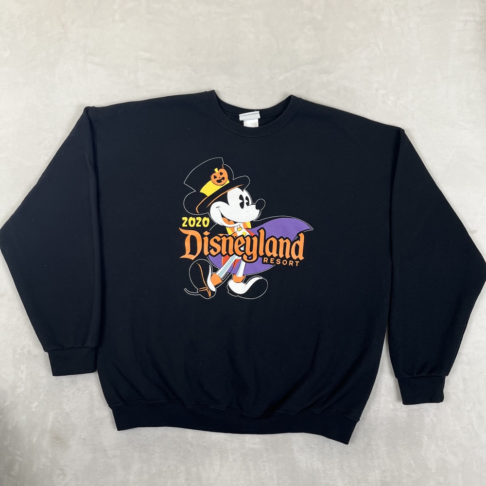 Disneyland Resort Sweatshirt Size 2XL Black Mickey Halloween 2020 Fleece Graphic